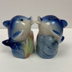 Ceramic Dolphin Salt and Pepper Shakers UNUSED